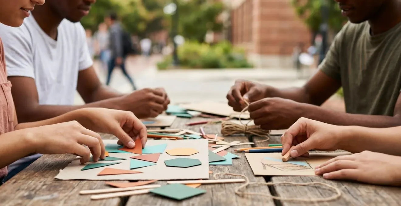 Concept de marketing de rue participatif et créatif dans un environnement urbain jeune