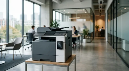 Système de libération sécurisée pour imprimante professionnelle avec badge d'authentification