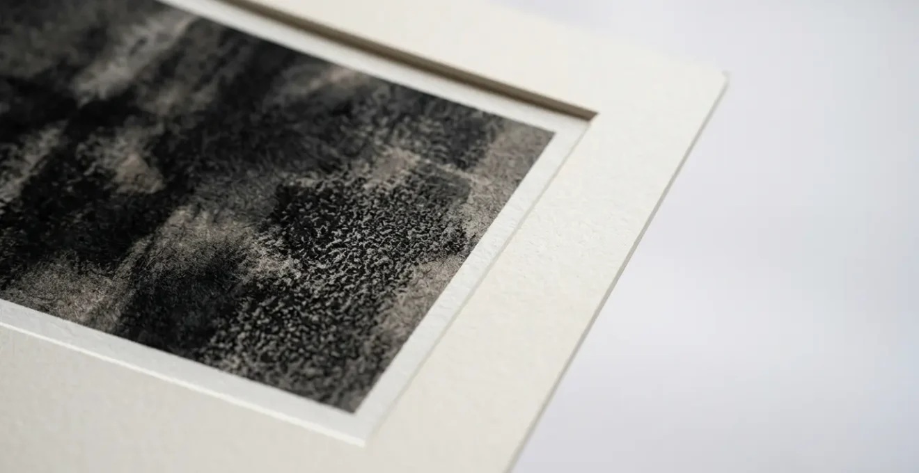 Rendu photographique professionnel illustrant la conservation des encres pigmentées pour tirages d'art