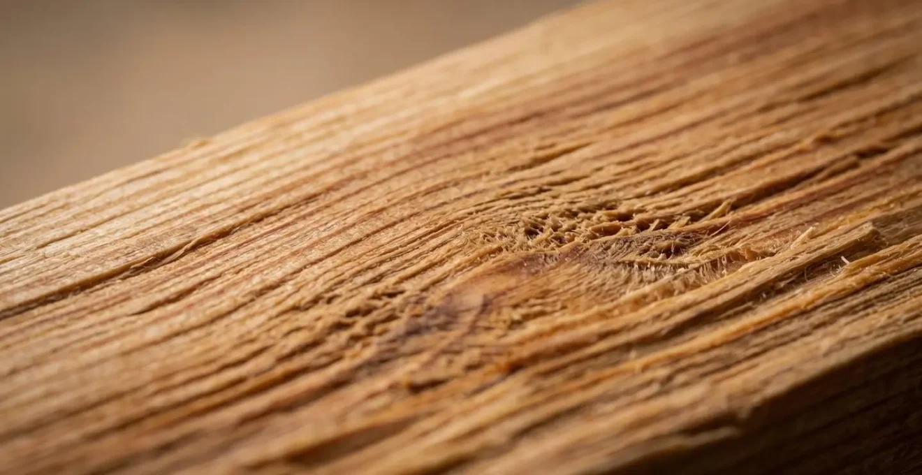 Gros plan macro sur la texture et les fibres du bois de pin avec détails du grain et des nervures