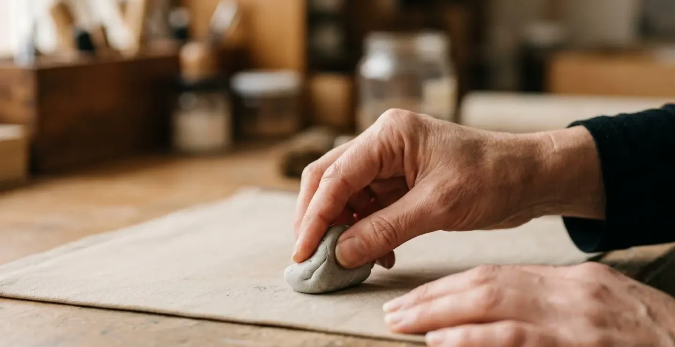Mains d'un restaurateur utilisant délicatement une gomme mie de pain sur une surface d'art