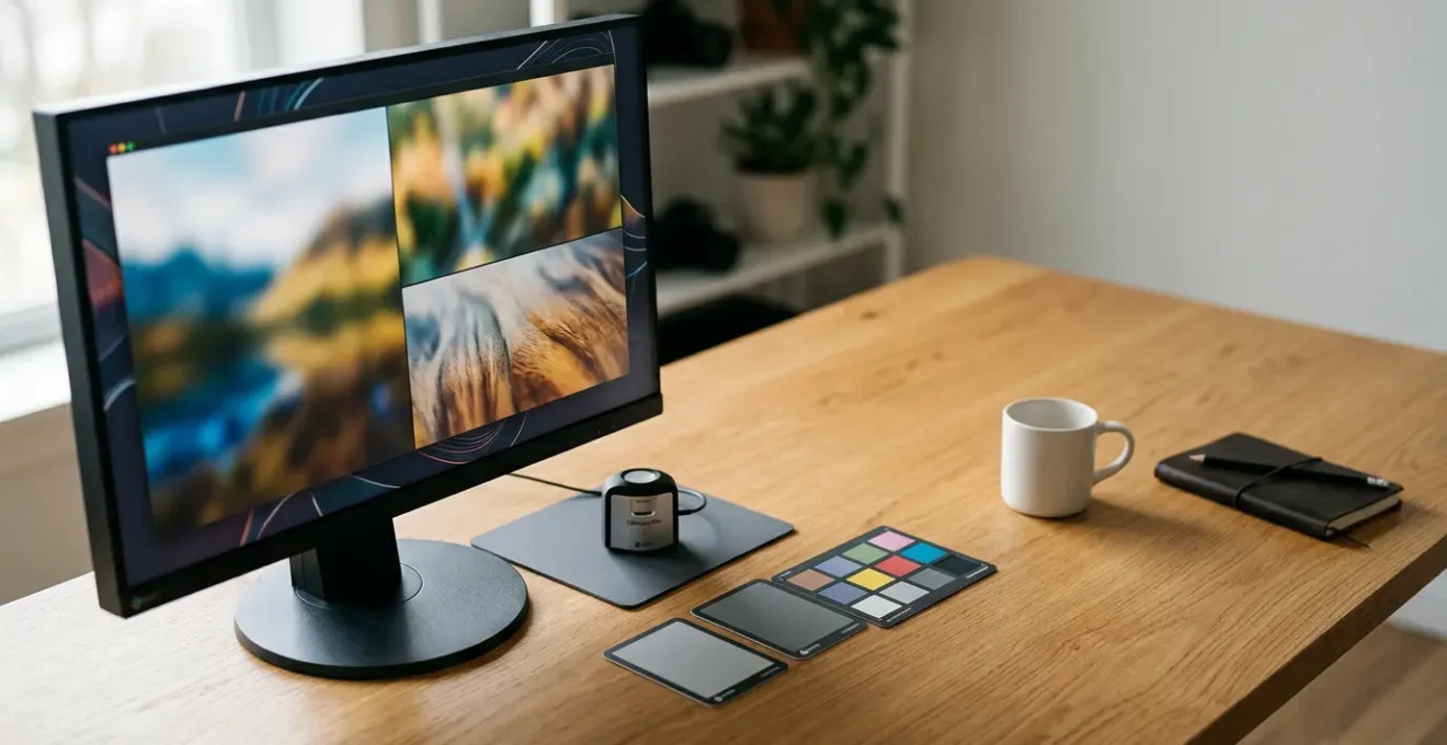 Préparation technique d'image haute résolution pour impression professionnelle avec outils de calibration
