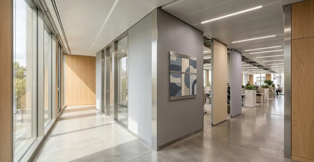 Système de signalétique modulaire professionnelle en aluminium pour bureaux en restructuration