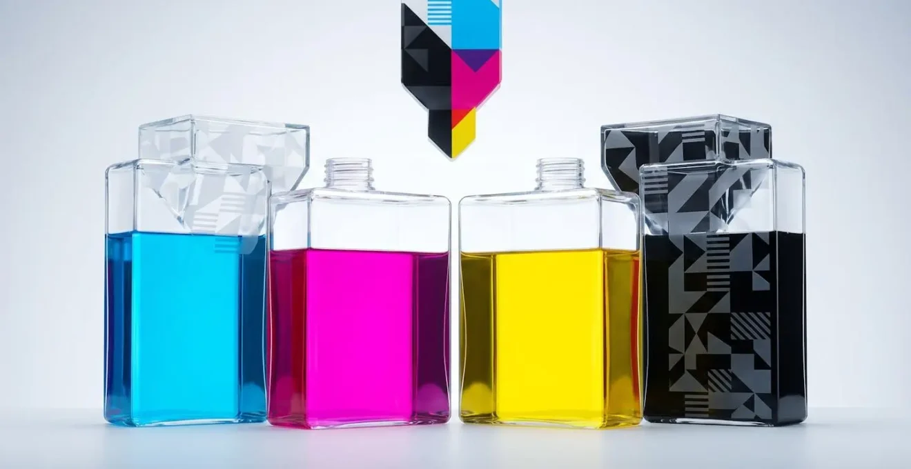 Système de réservoirs d'encre transparents montrant les niveaux d'encre visibles
