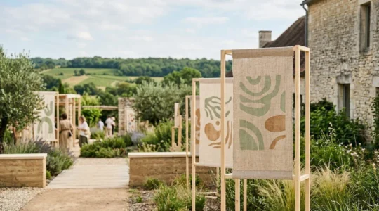 Support textile écologique pour signalétique événementielle durable en France